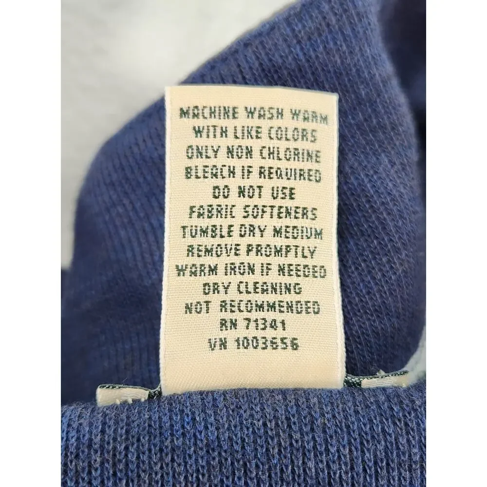 L.L. Bean Snap-T Knit Pullover Blue Gray Trim Men's XL